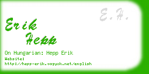erik hepp business card